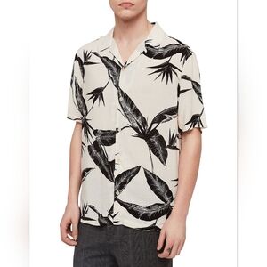 All Saints Virginia Leaf Print 100% Viscose Shirt Nightlife It Boy ~ Size XL
